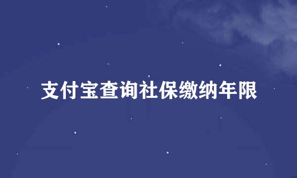 支付宝查询社保缴纳年限