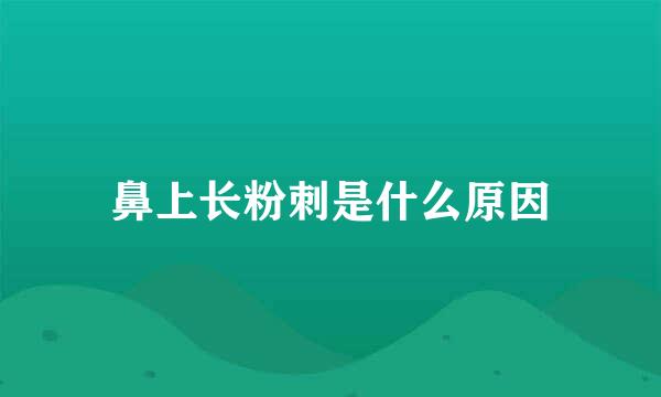 鼻上长粉刺是什么原因