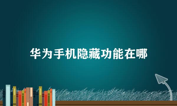 华为手机隐藏功能在哪