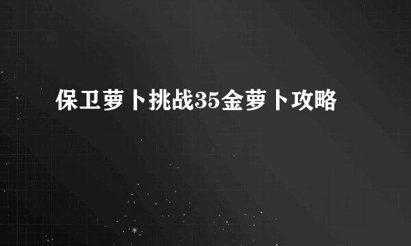 保卫萝卜挑战35金萝卜攻略