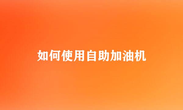 如何使用自助加油机