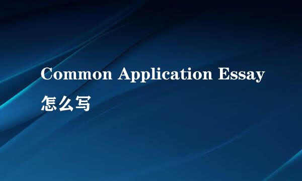 Common Application Essay怎么写