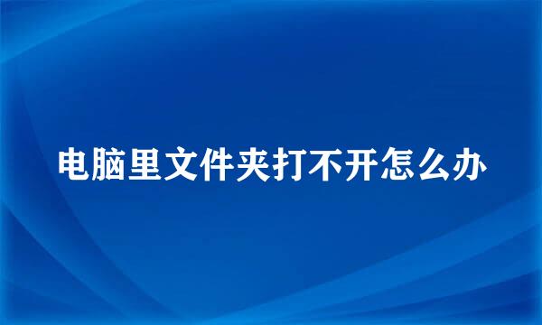 电脑里文件夹打不开怎么办