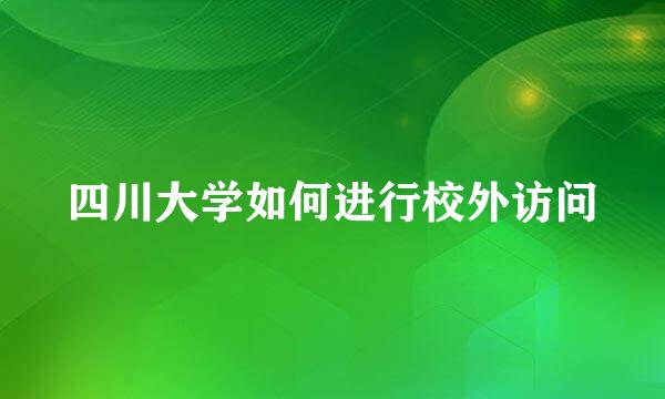 四川大学如何进行校外访问