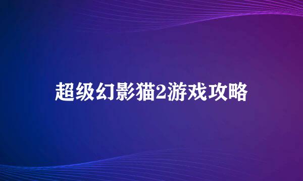 超级幻影猫2游戏攻略