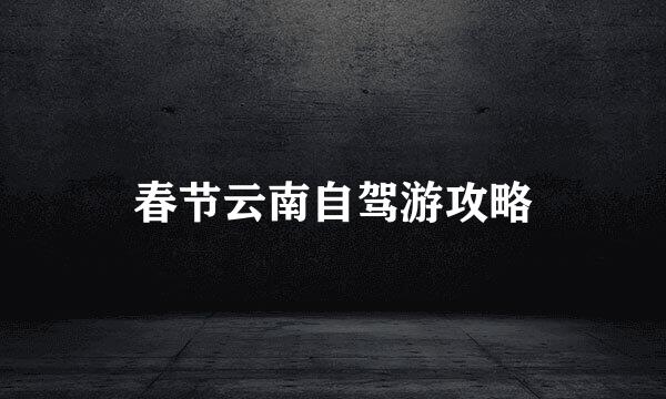 春节云南自驾游攻略