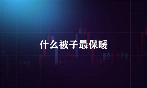 什么被子最保暖