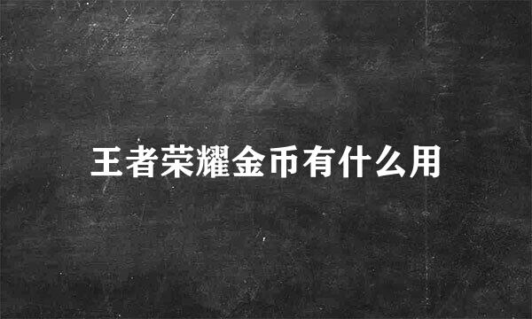 王者荣耀金币有什么用