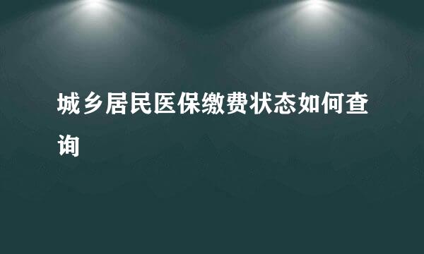 城乡居民医保缴费状态如何查询