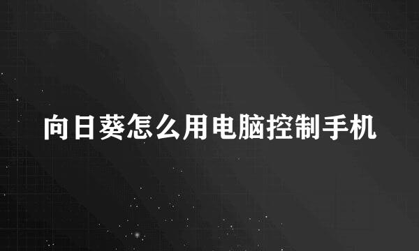 向日葵怎么用电脑控制手机