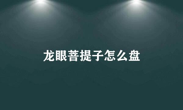 龙眼菩提子怎么盘