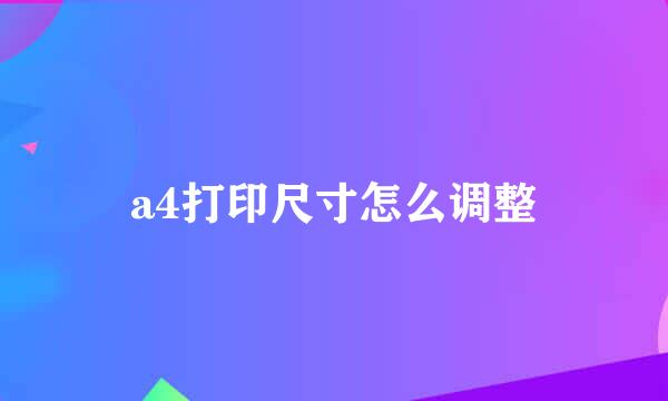 a4打印尺寸怎么调整