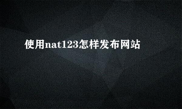 使用nat123怎样发布网站