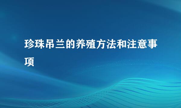 珍珠吊兰的养殖方法和注意事项