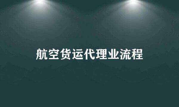 航空货运代理业流程