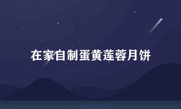在家自制蛋黄莲蓉月饼