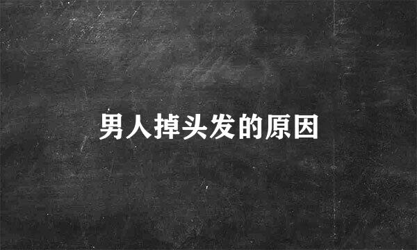 男人掉头发的原因