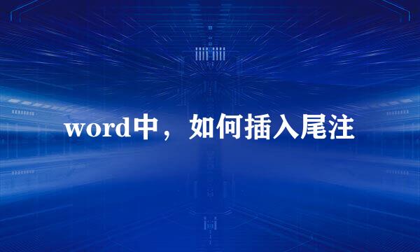 word中，如何插入尾注