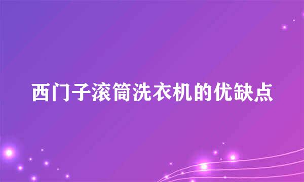 西门子滚筒洗衣机的优缺点