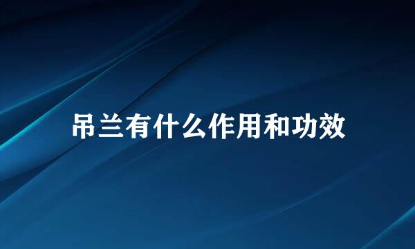 吊兰有什么作用和功效