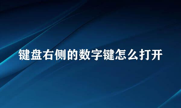 键盘右侧的数字键怎么打开