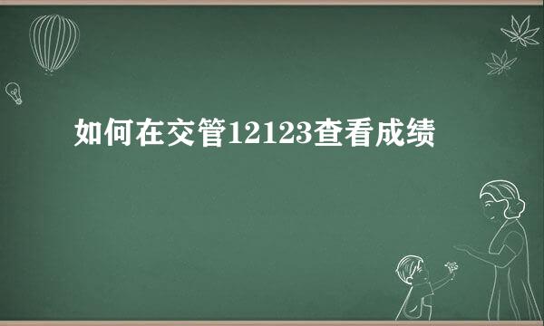 如何在交管12123查看成绩
