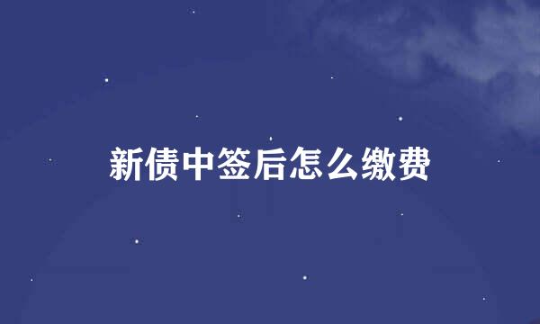 新债中签后怎么缴费