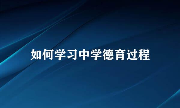 如何学习中学德育过程
