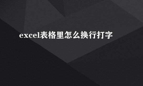excel表格里怎么换行打字