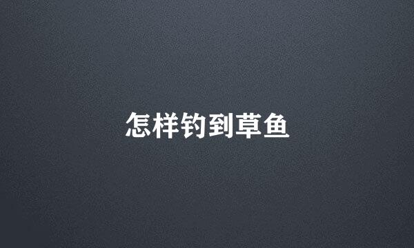 怎样钓到草鱼