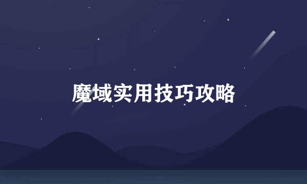 魔域实用技巧攻略