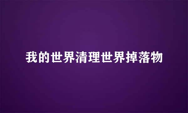 我的世界清理世界掉落物
