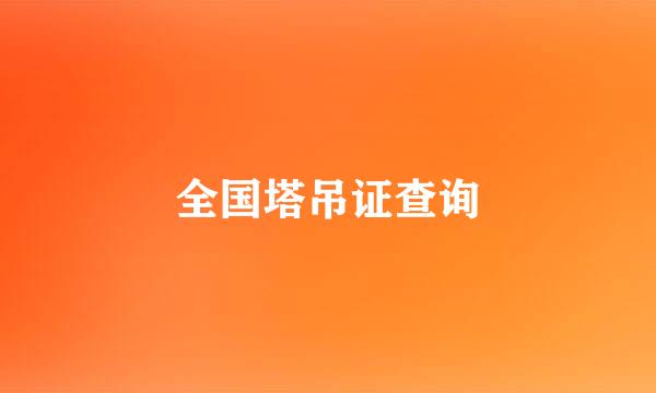 全国塔吊证查询