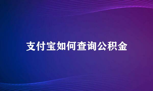 支付宝如何查询公积金