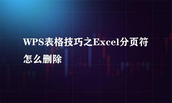 WPS表格技巧之Excel分页符怎么删除