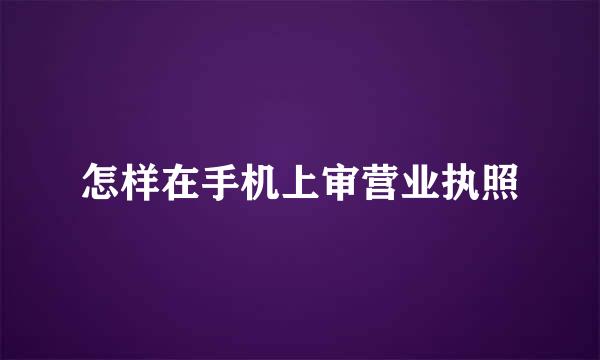 怎样在手机上审营业执照