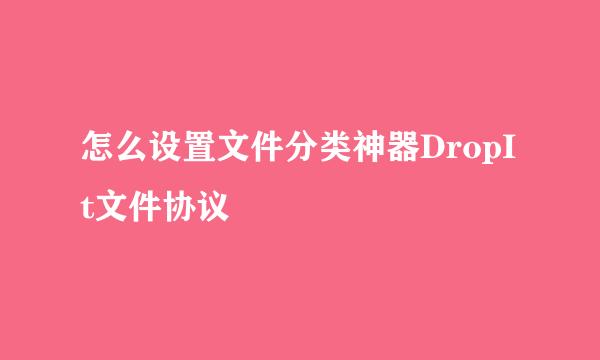 怎么设置文件分类神器DropIt文件协议