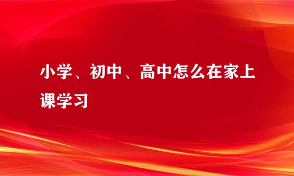 小学、初中、高中怎么在家上课学习