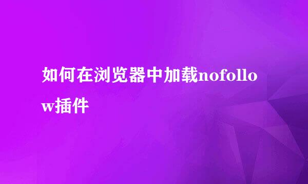 如何在浏览器中加载nofollow插件