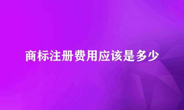 商标注册费用应该是多少