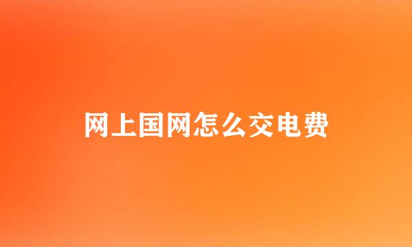 网上国网怎么交电费