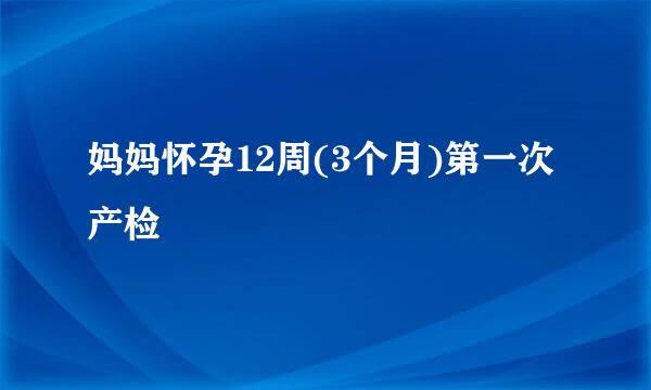 妈妈怀孕12周(3个月)第一次产检