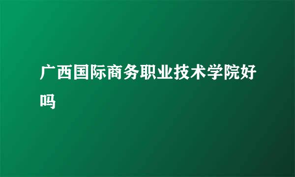 广西国际商务职业技术学院好吗