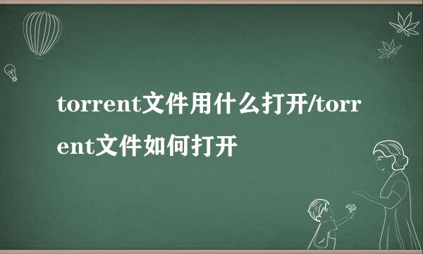 torrent文件用什么打开/torrent文件如何打开