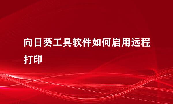 向日葵工具软件如何启用远程打印