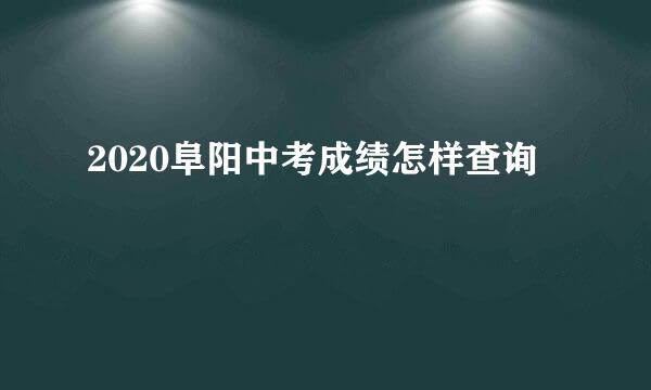 2020阜阳中考成绩怎样查询
