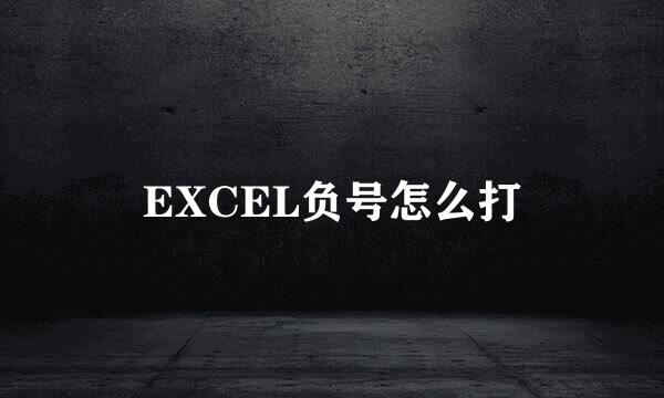 EXCEL负号怎么打