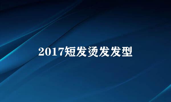 2017短发烫发发型