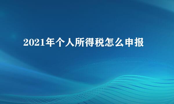 2021年个人所得税怎么申报