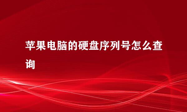苹果电脑的硬盘序列号怎么查询